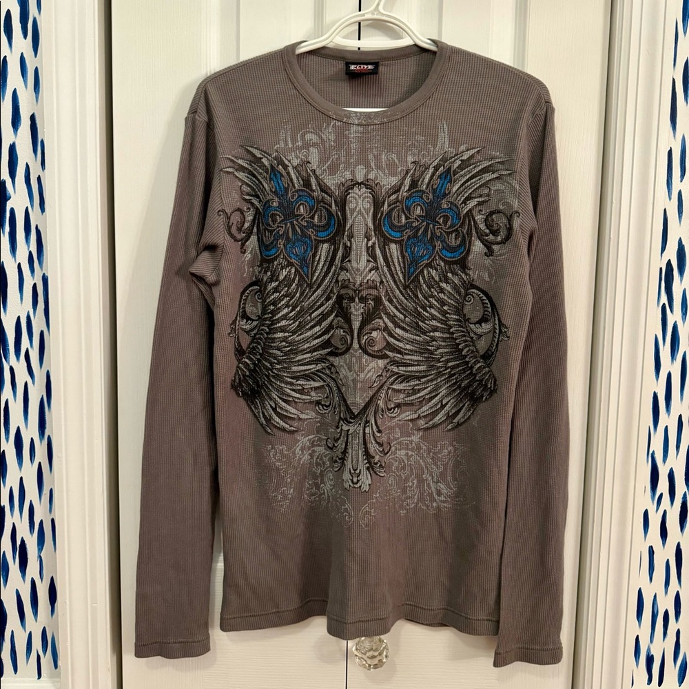 Men’s MMA ELITE Thermal Long Sleeve Shirt - Size Medium - Gray - EUC